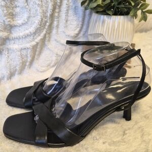 Massimo Dutti Strappy Sandals Kitten Heels Ankle Strap Women's Sz 10 US, 41 EU